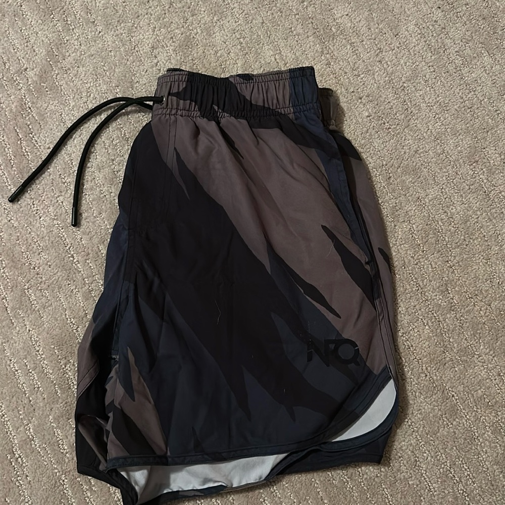 navy,brown and black camo shorts